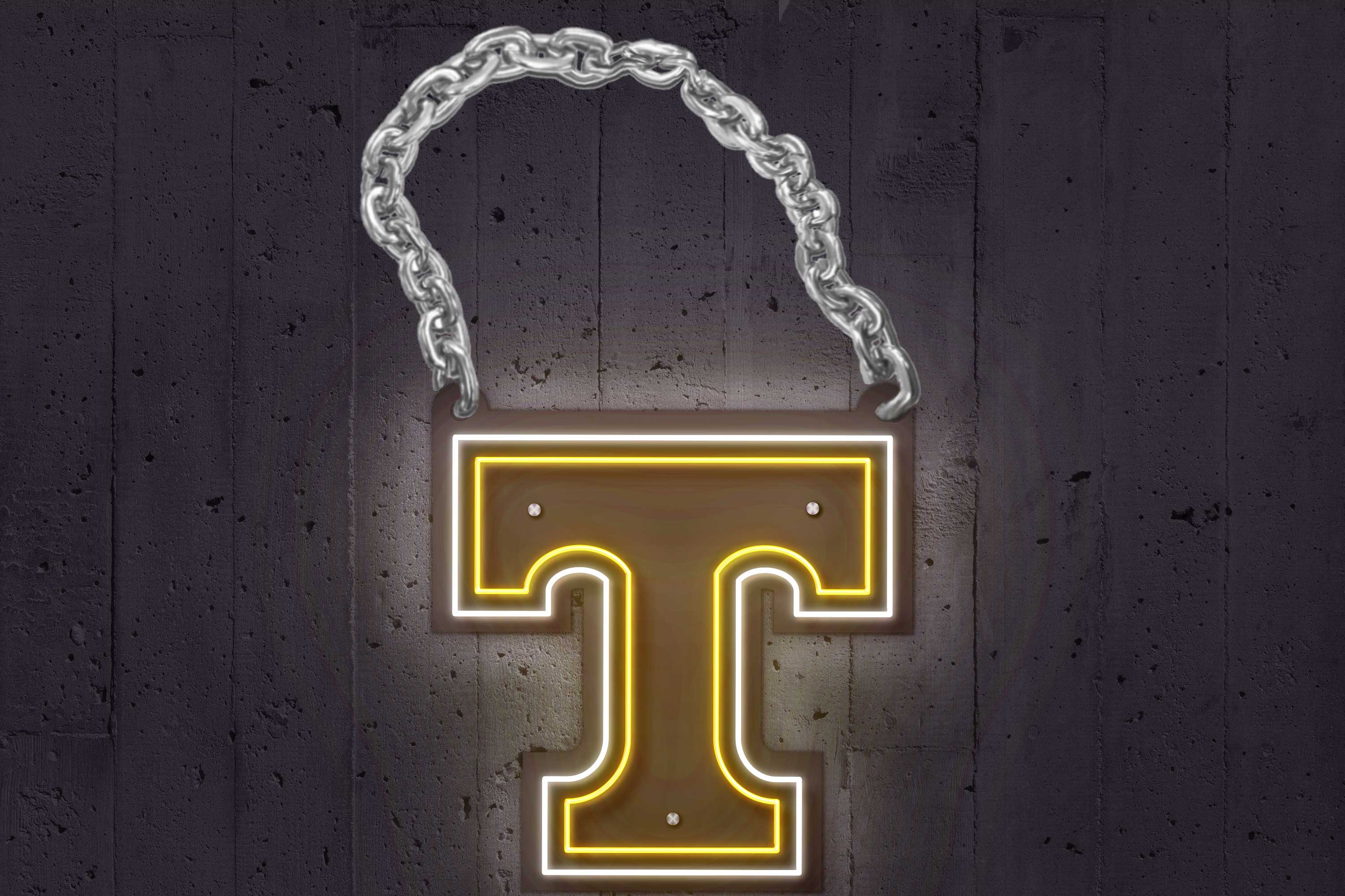 Tennessee Power T Chain | Wearable LED Neon Sign | Power Bank Powered with Dimmer | Officially Licensed - Sky Lotz Custom Signs