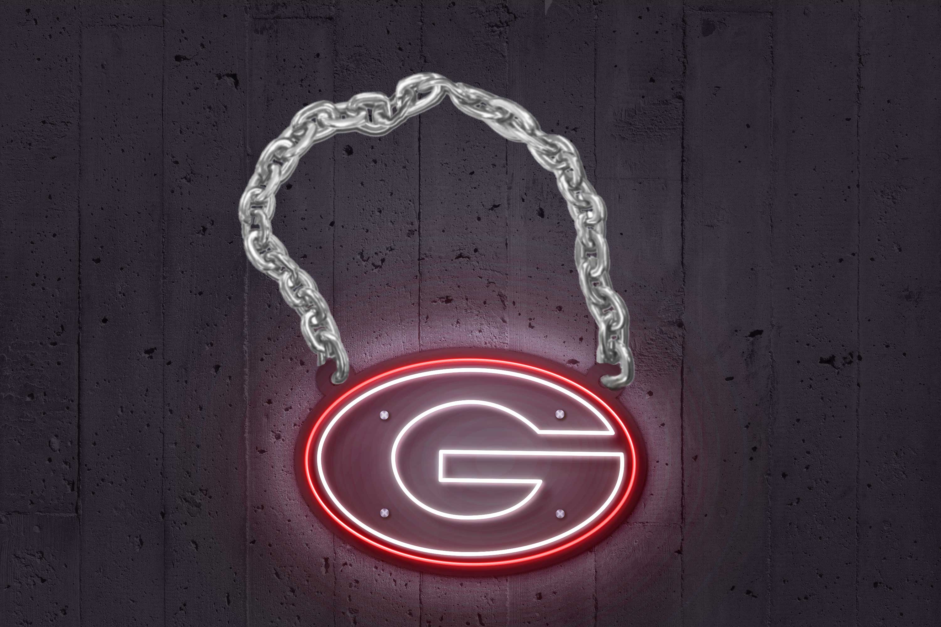 Georgia Super G Chain | Wearable LED Neon Sign | Power Bank Powered with Dimmer | Officially Licensed - Sky Lotz Custom Signs