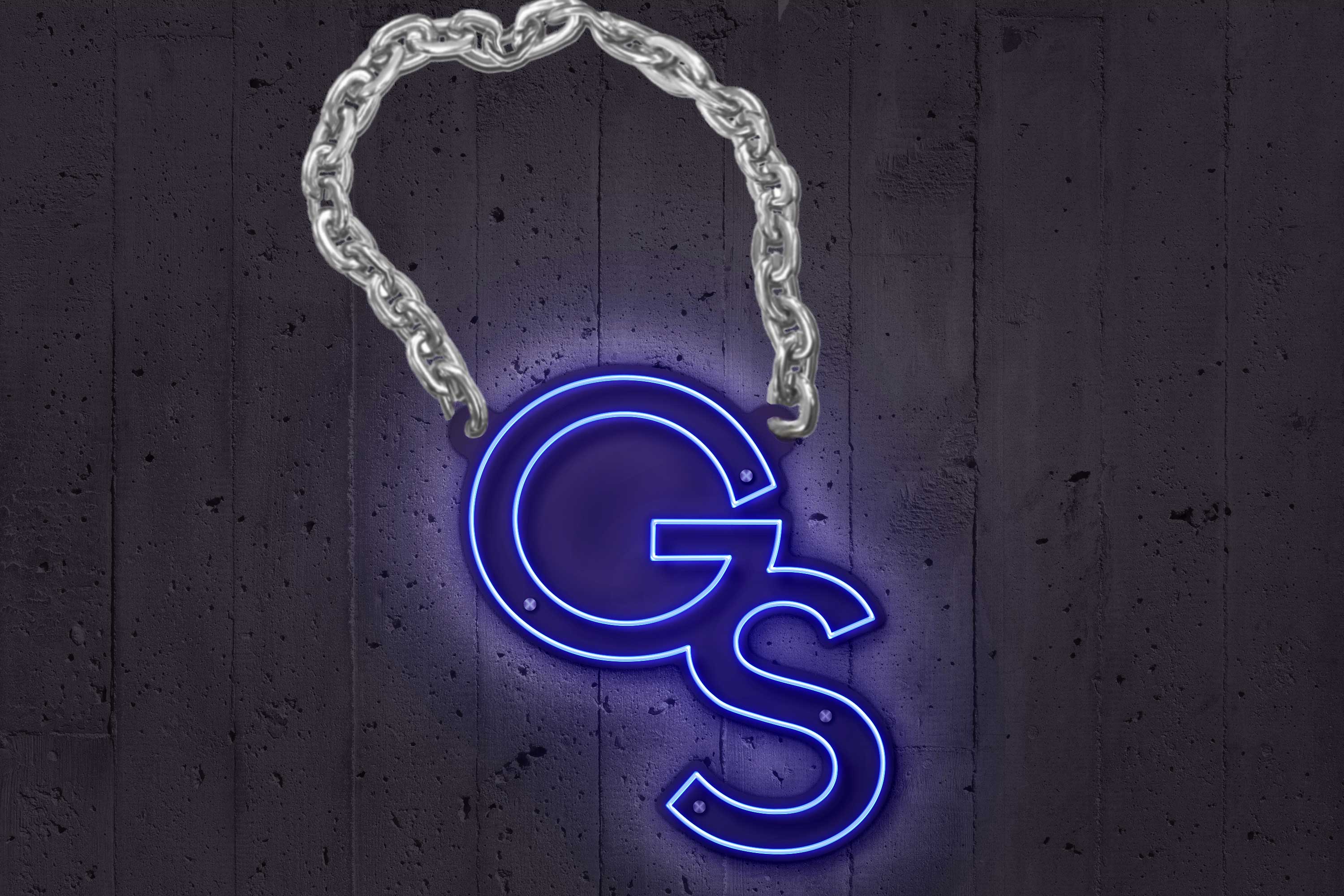 Georgia Southern GS Chain | Wearable LED Neon Sign | Power Bank Powered with Dimmer | Officially Licensed - Sky Lotz Custom Signs