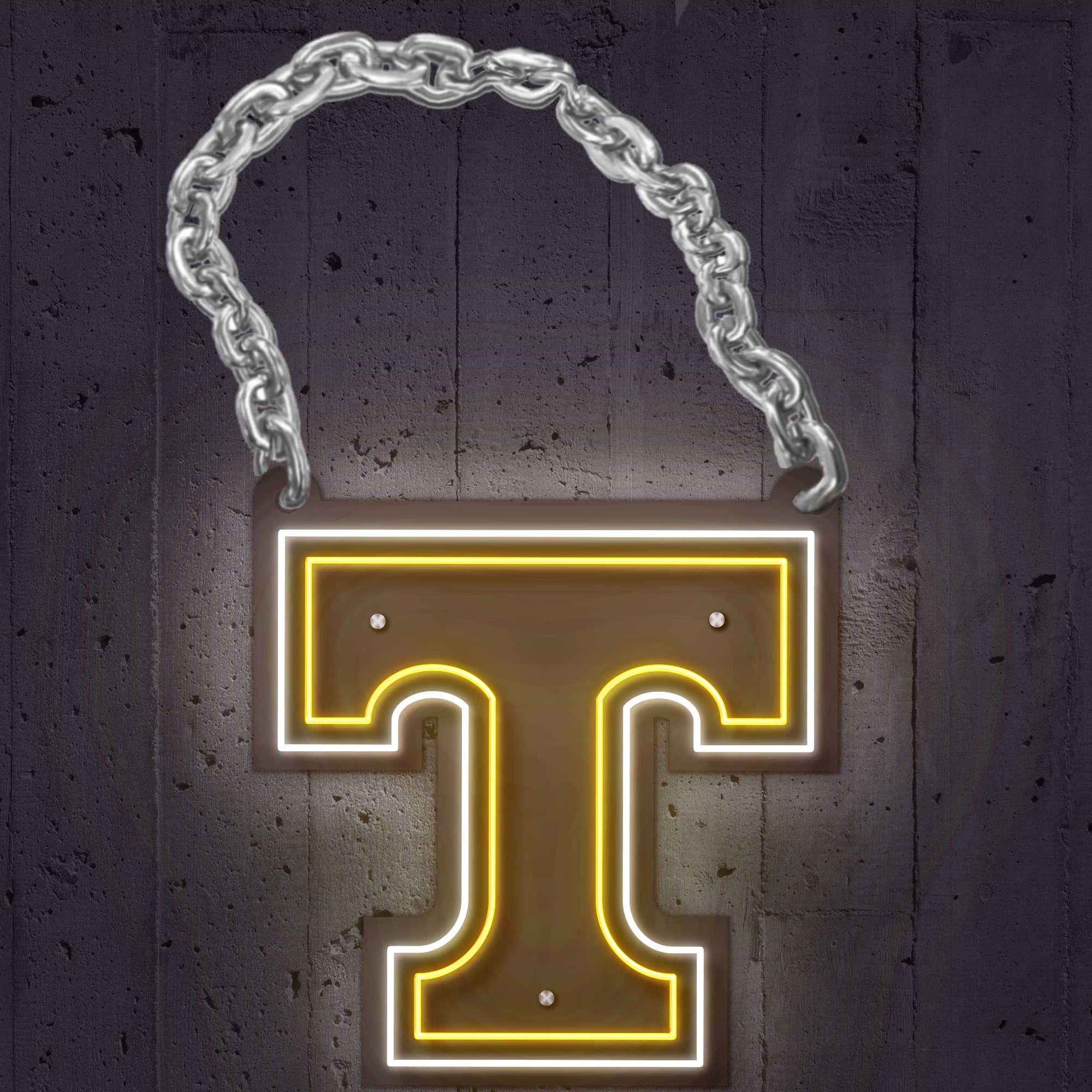 Tennessee Power T Chain | Wearable LED Neon Sign | Power Bank Powered with Dimmer | Officially Licensed - Sky Lotz Custom Signs