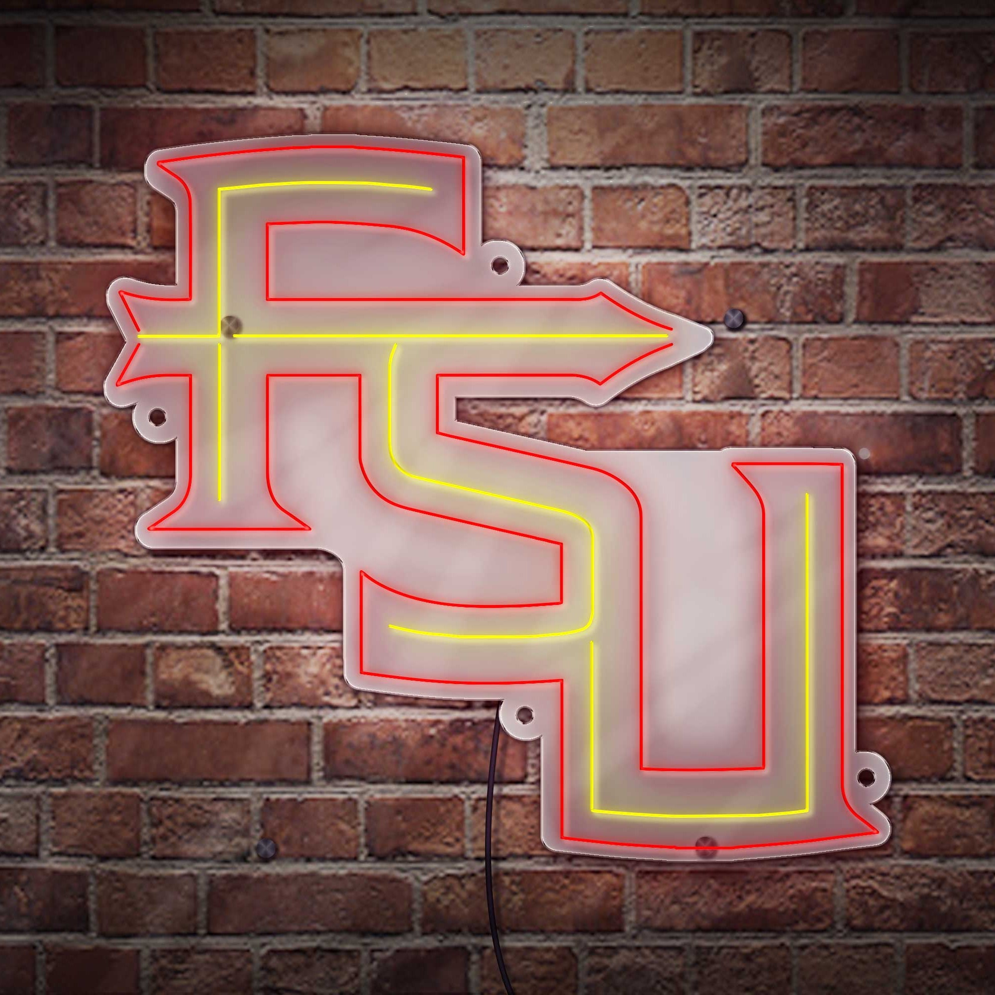 FSU Interlock LED Neon Sign Large [23x23] - Officially Licensed - Sky Lotz Custom Signs