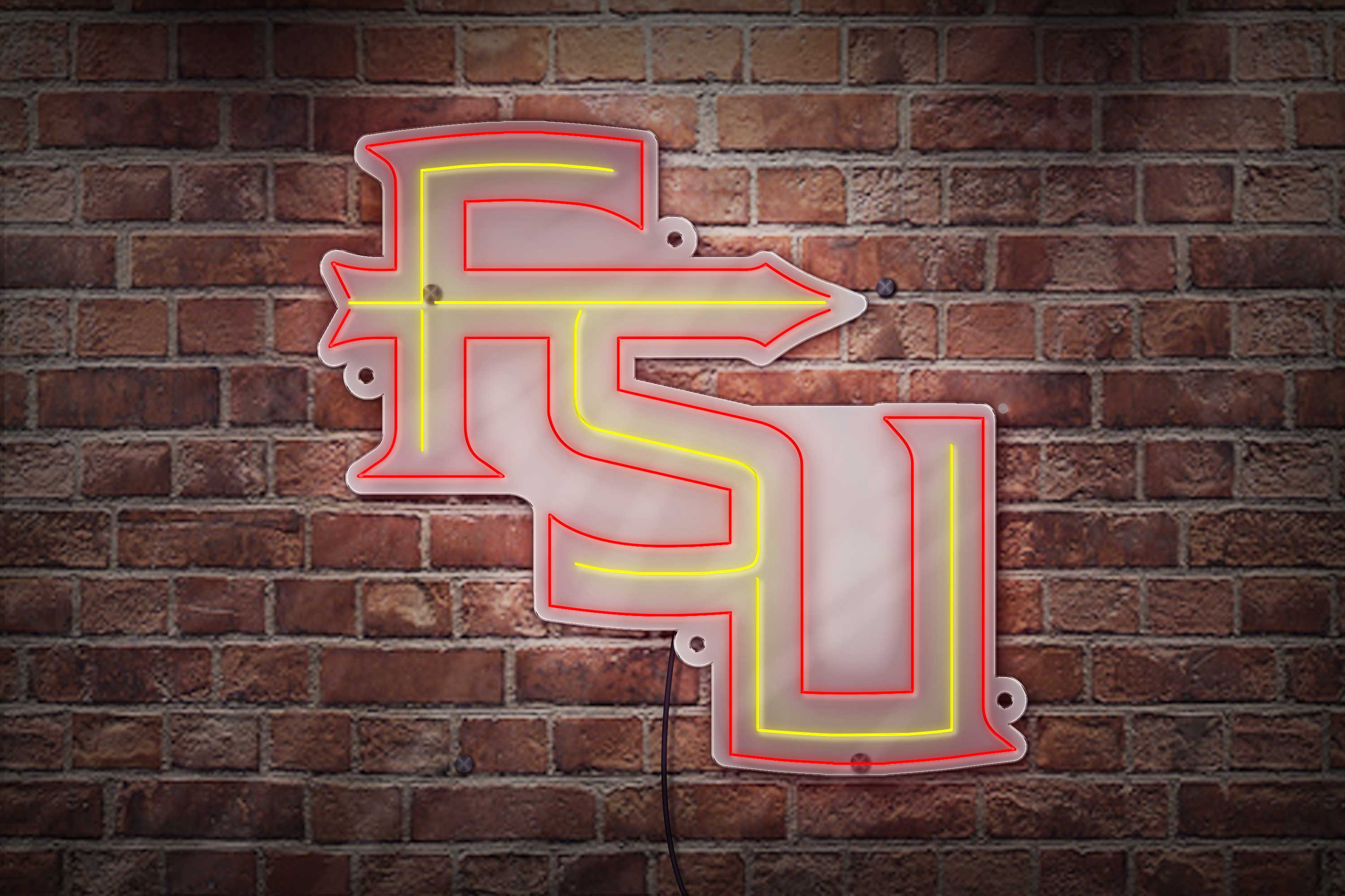FSU Interlock LED Neon Sign Large [23x23] - Officially Licensed - Sky Lotz Custom Signs