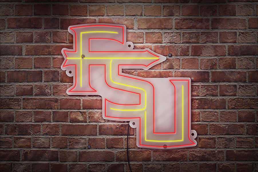 FSU Interlock LED Neon Sign Large [23x23] - Officially Licensed - Sky Lotz Custom Signs
