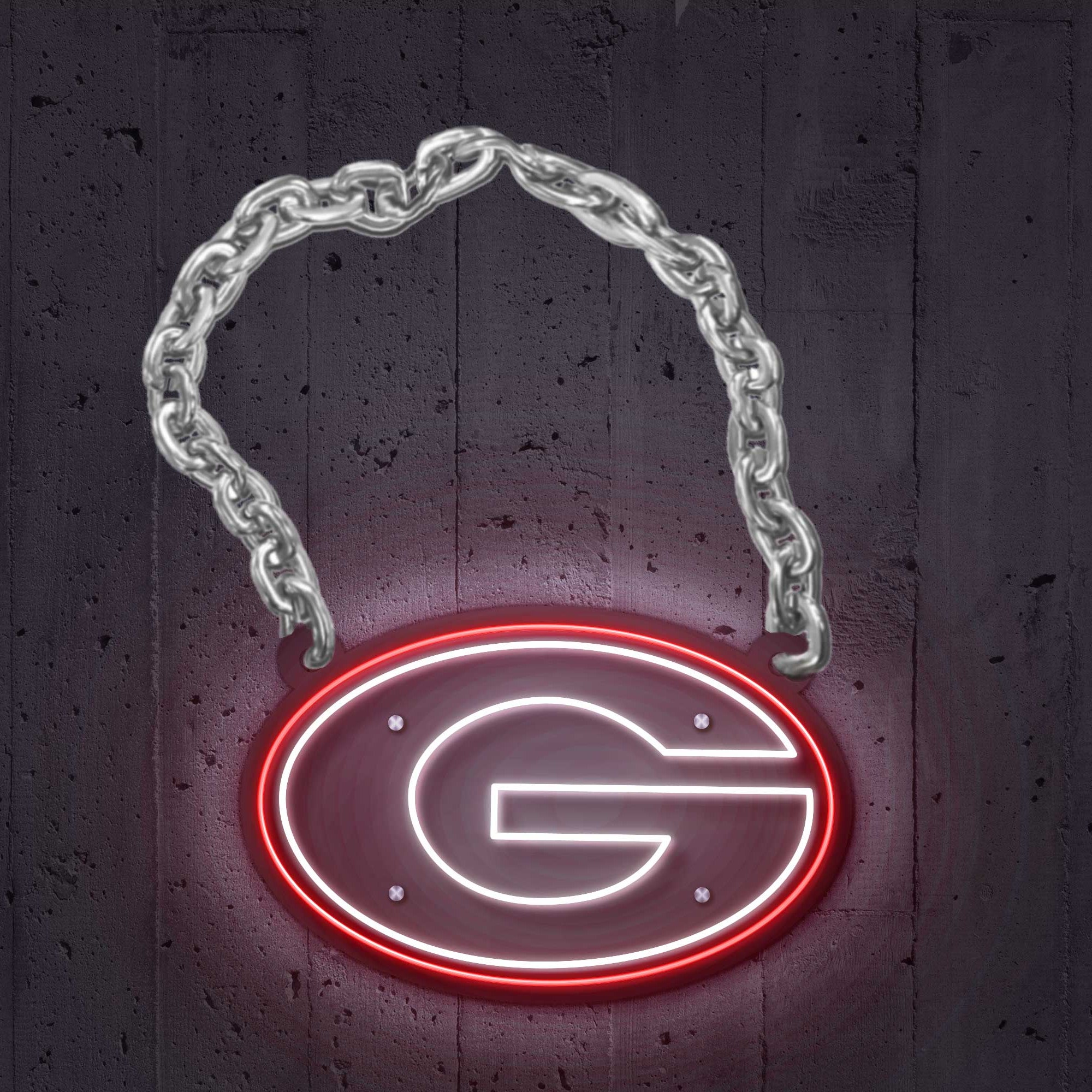 Georgia Super G Chain | Wearable LED Neon Sign | Power Bank Powered with Dimmer | Officially Licensed - Sky Lotz Custom Signs