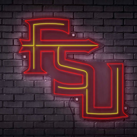 FSU Interlock LED Neon Sign Large [23x23] - Officially Licensed - Sky Lotz Custom Signs