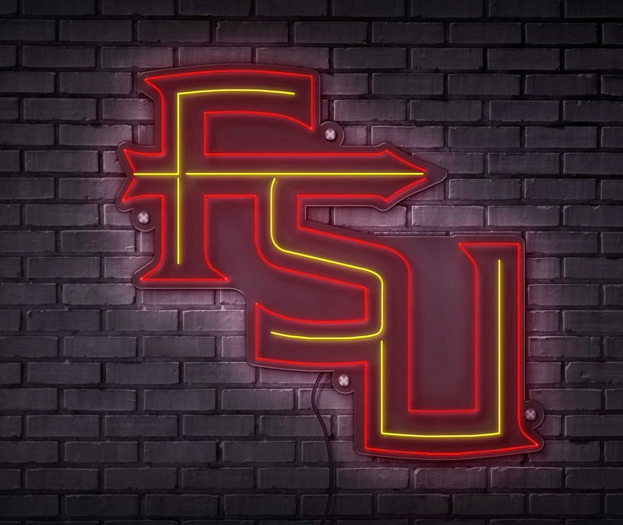 FSU Interlock LED Neon Sign Large [23x23] - Officially Licensed - Sky Lotz Custom Signs