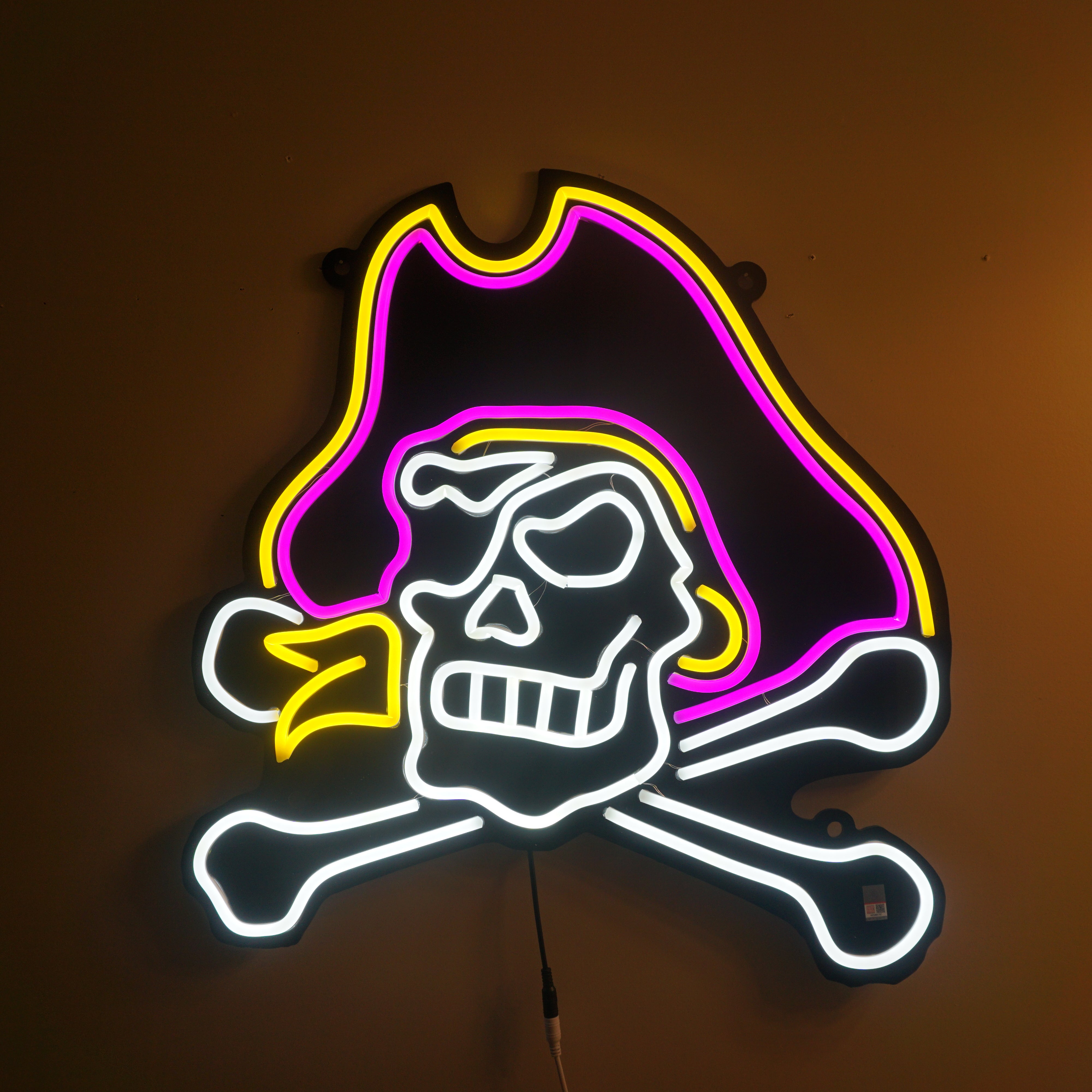 ECU Jolly Rodger LED Neon Sign Premium Large [24x23] - Officially Licensed - Sky Lotz Custom Signs