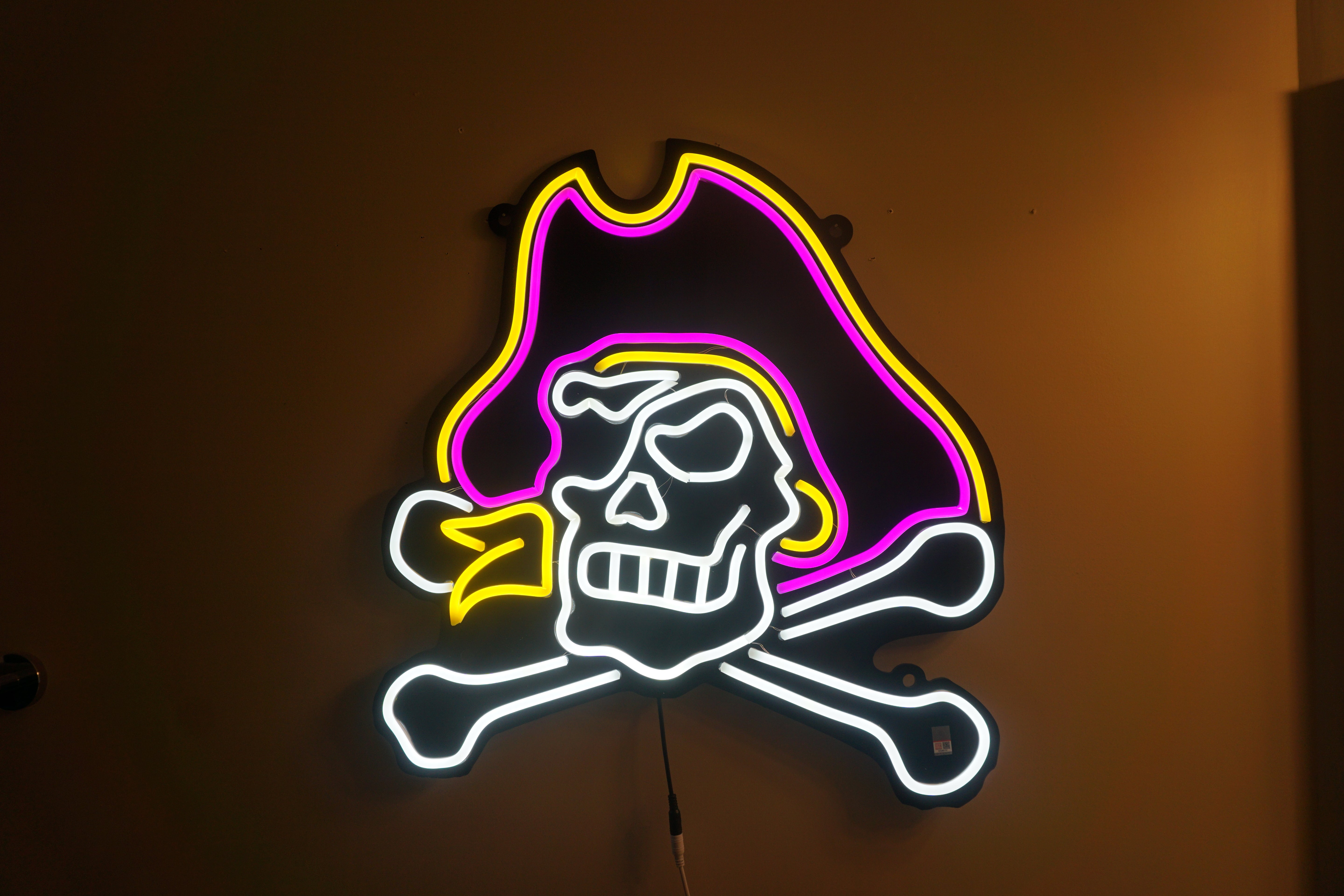 ECU Jolly Rodger LED Neon Sign Premium Large [24x23] - Officially Licensed - Sky Lotz Custom Signs