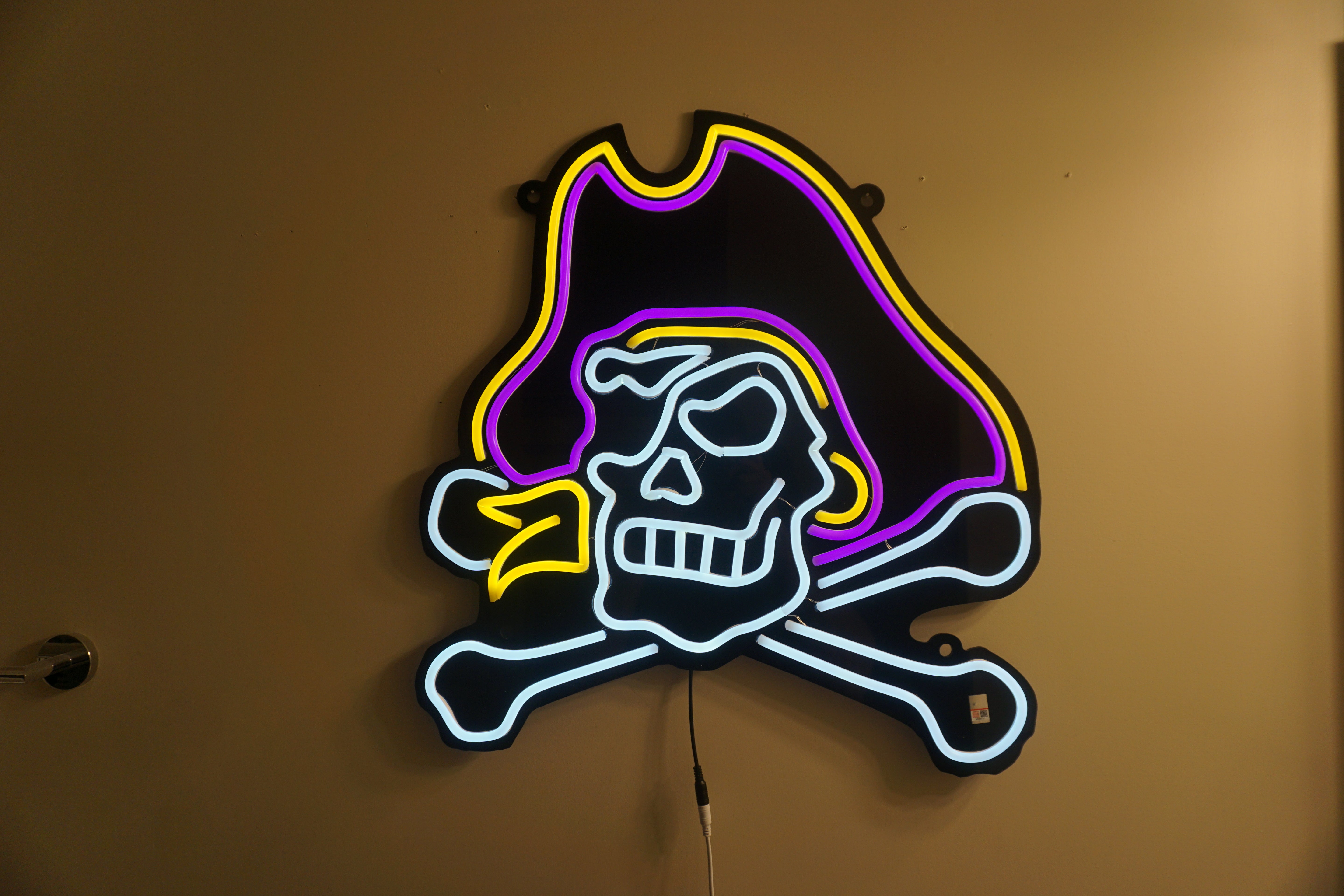 ECU Jolly Rodger LED Neon Sign Premium Large [24x23] - Officially Licensed - Sky Lotz Custom Signs