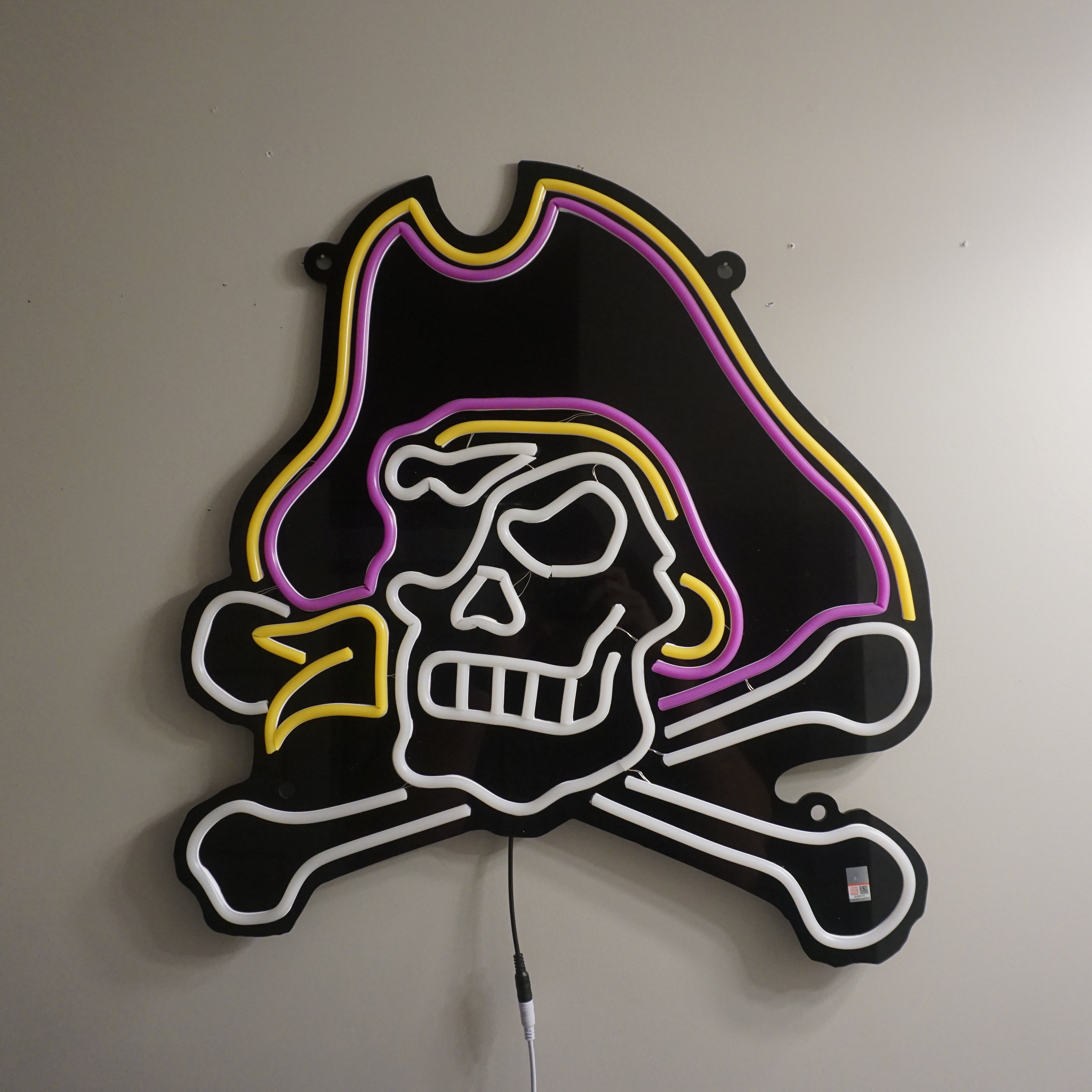 ECU Jolly Rodger LED Neon Sign Premium Large [24x23] - Officially Licensed - Sky Lotz Custom Signs