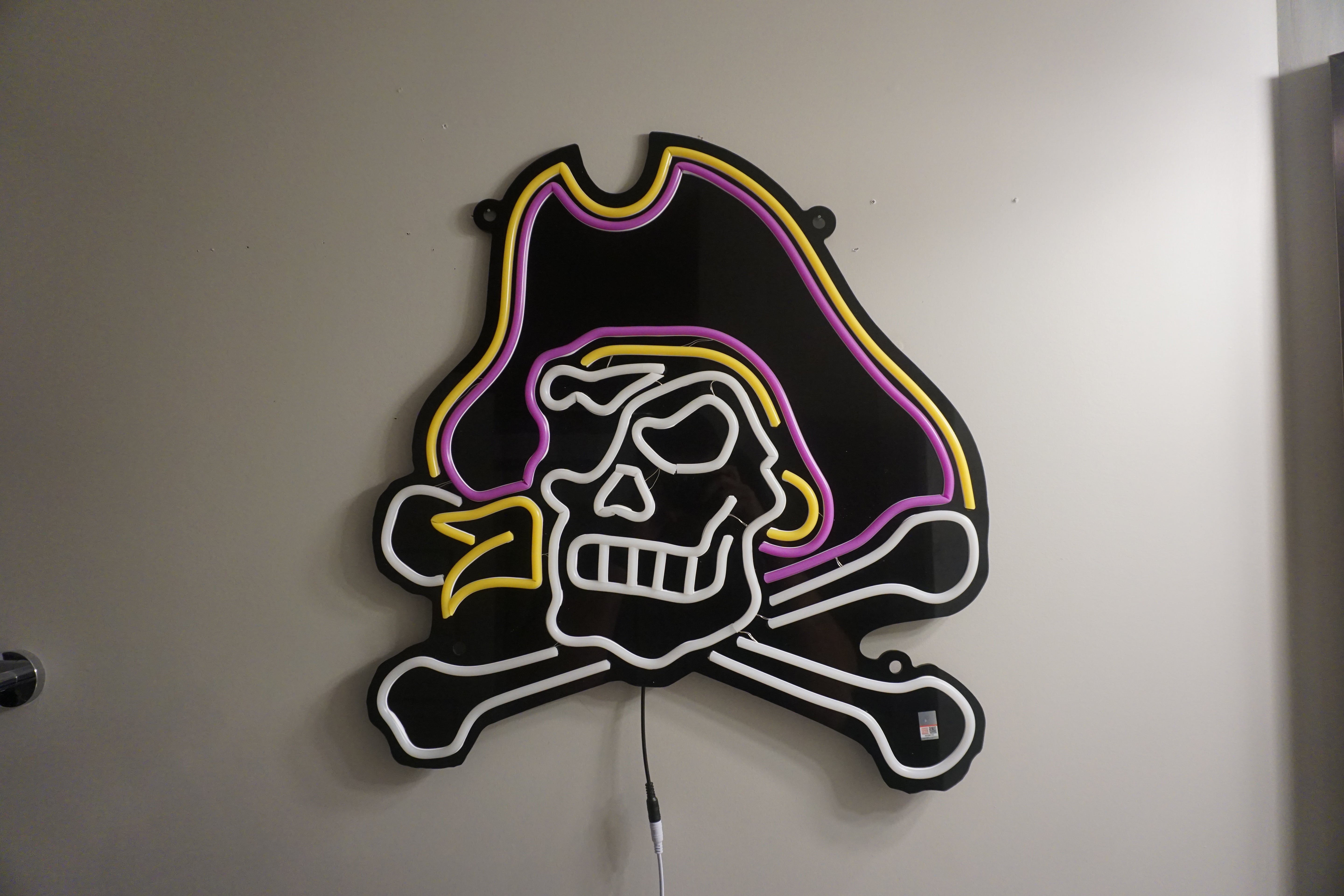 ECU Jolly Rodger LED Neon Sign Premium Large [24x23] - Officially Licensed - Sky Lotz Custom Signs