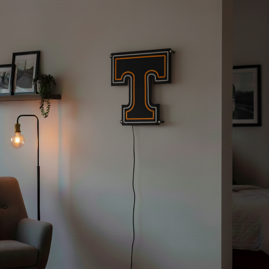 Tennessee Power T LED Neon Sign Large [24x24] - Officially Licensed