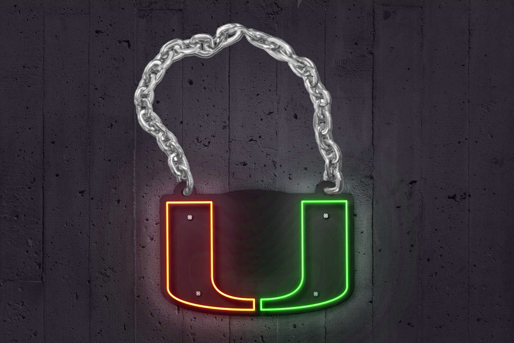 Miami U Chain | Wearable LED Neon Sign | Power Bank Powered with Dimmer | Officially Licensed - Sky Lotz Custom Signs