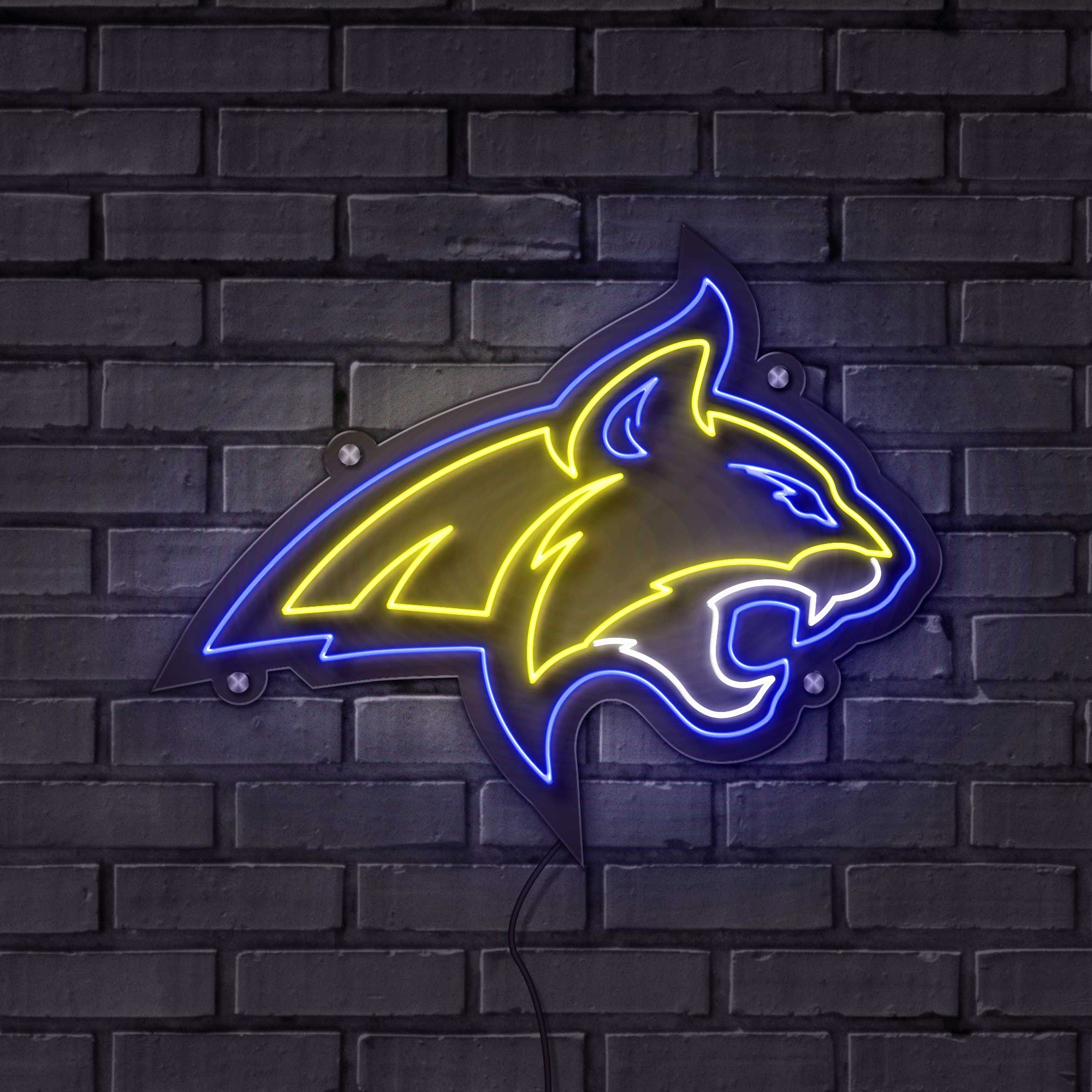 Montana State Bobcat LED Neon Sign Large [22.5x28.5] - Officially Licensed - Sky Lotz Custom Signs