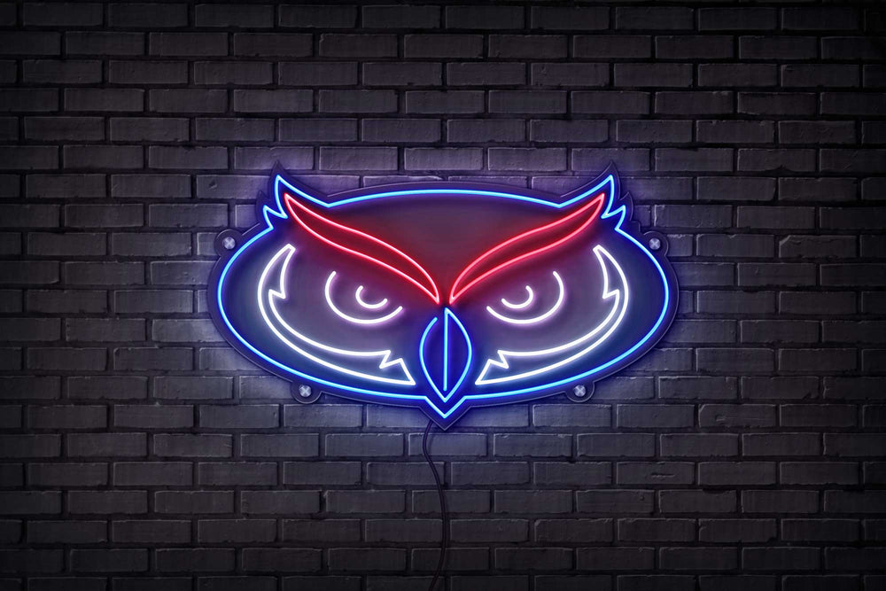 Florida Atlantic Owl LED Neon Sign Large [28x18] - Officially Licensed - Sky Lotz Custom Signs