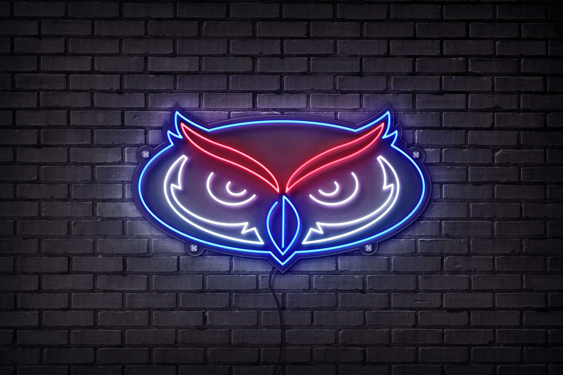 Florida Atlantic Owl LED Neon Sign Large [28x18] - Officially Licensed - Sky Lotz Custom Signs