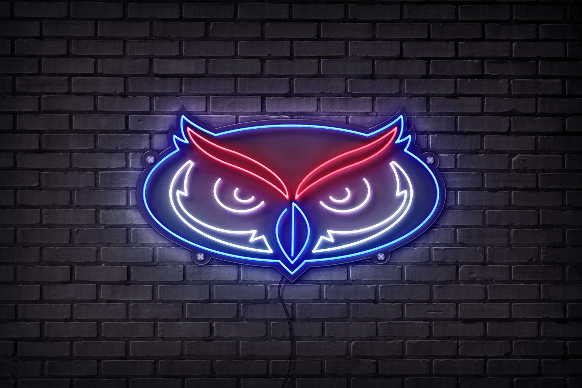 Florida Atlantic Owl LED Neon Sign Large [28x18] - Officially Licensed