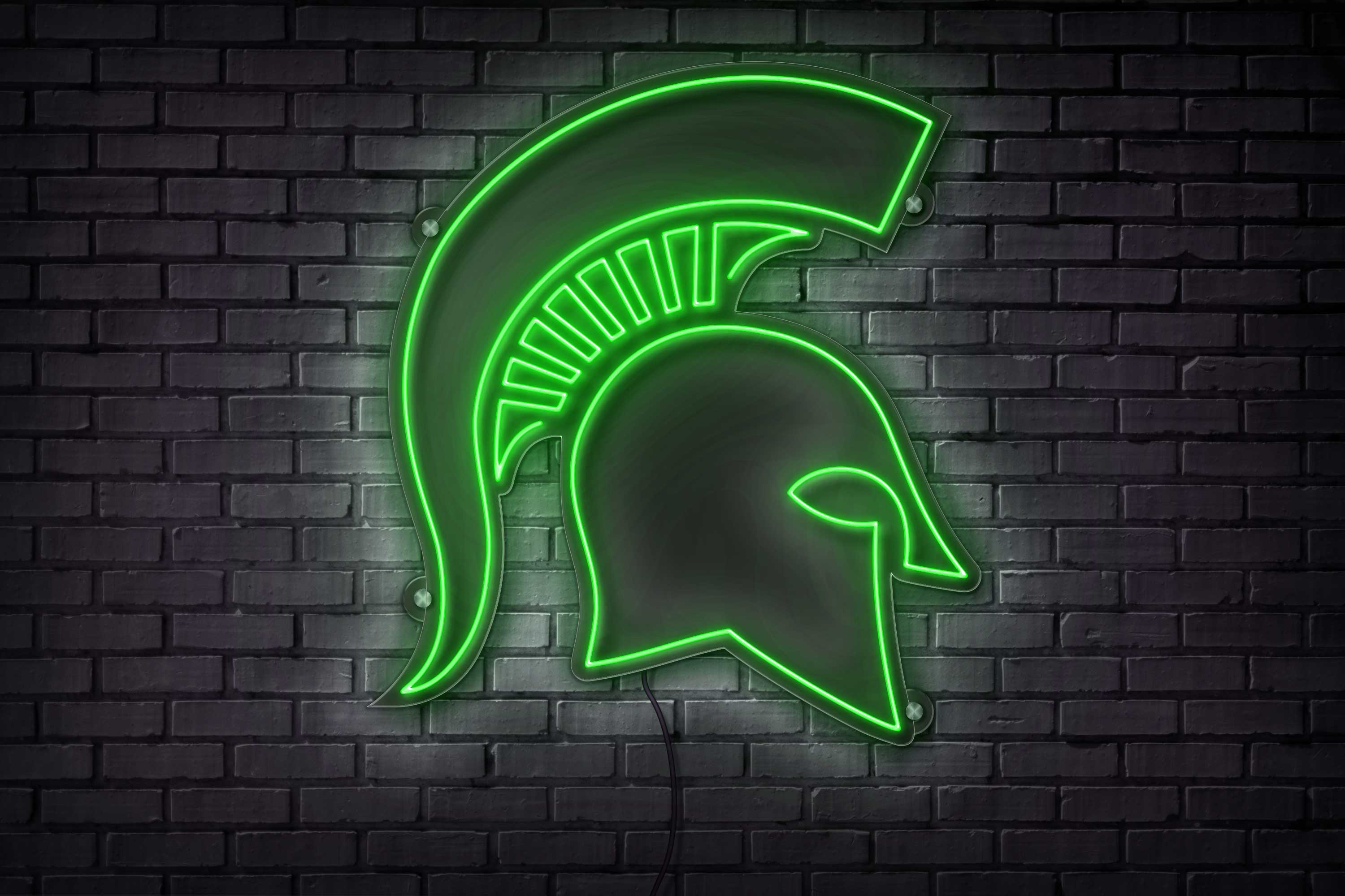 Michigan State Spartan Head LED Neon Sign Large [24x24] - Officially Licensed - Sky Lotz Custom Signs