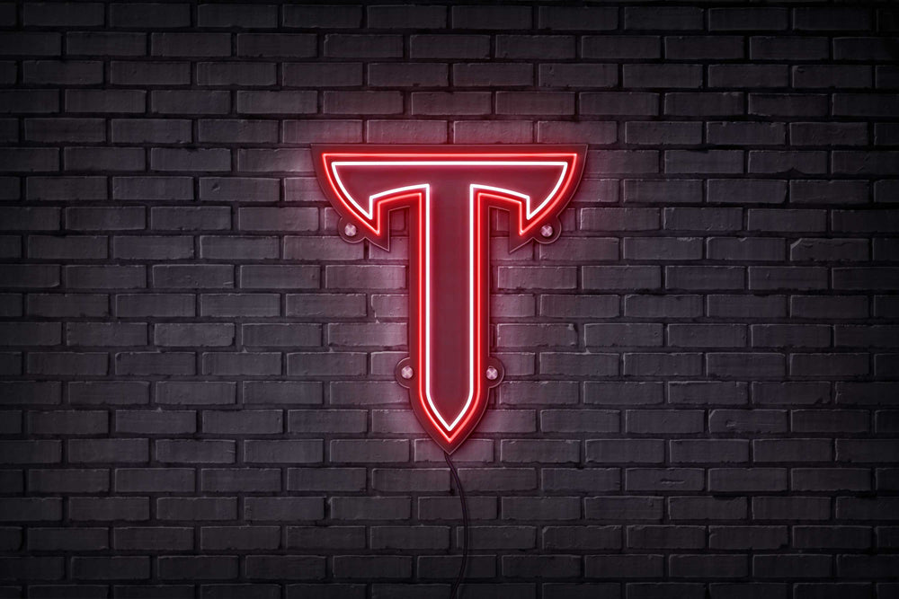 Troy Trojan T LED Neon Sign Large [24x18] - Officially Licensed - Sky Lotz Custom Signs