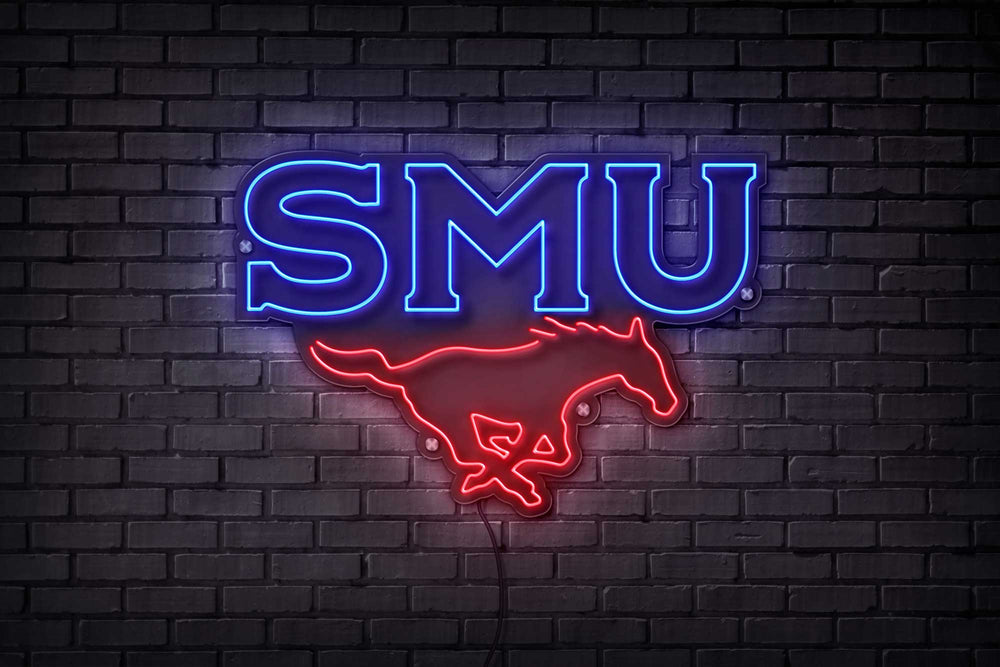 Southern Methodist (SMU) LED Neon Sign Large [27x19] - Officially Licensed - Sky Lotz Custom Signs