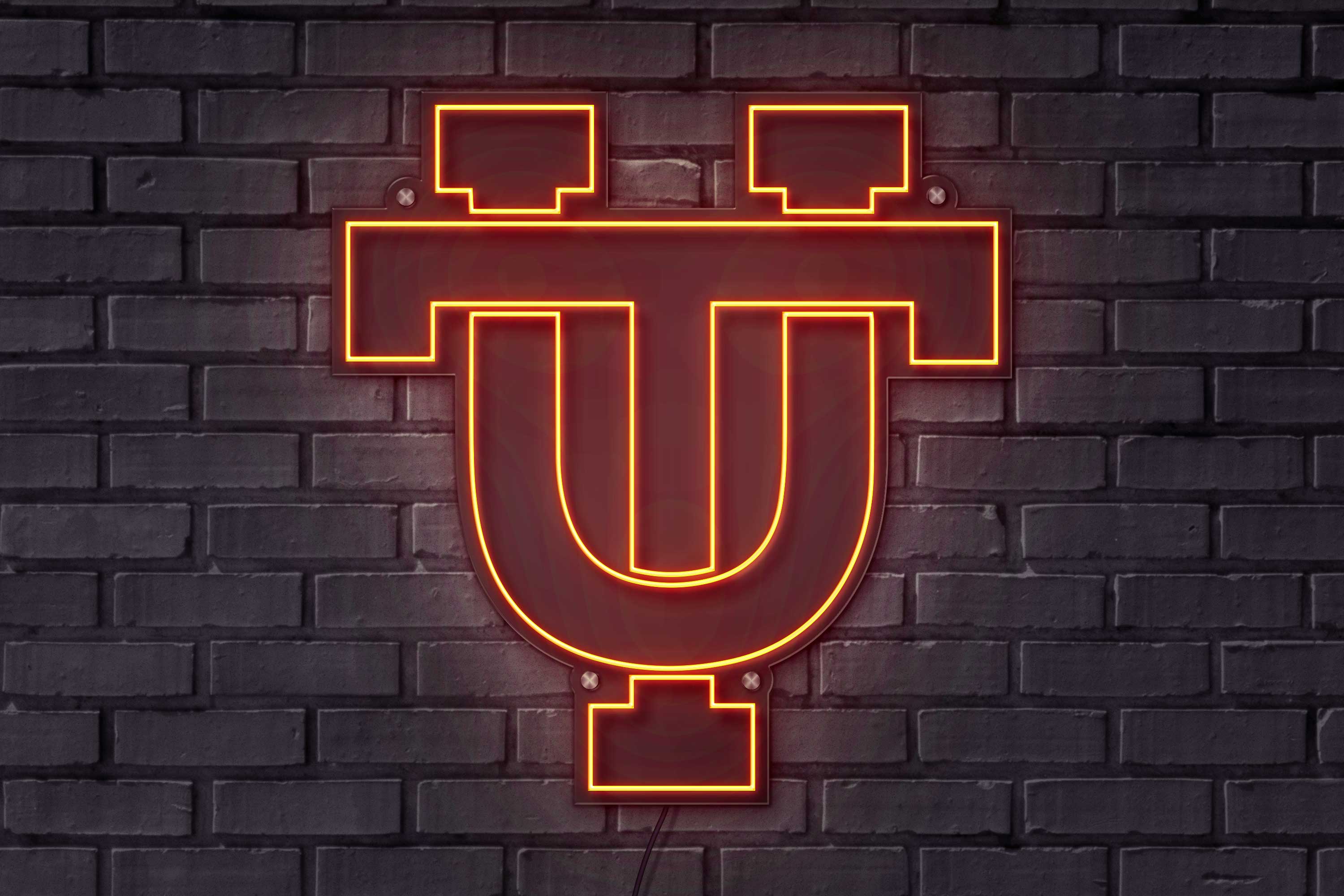 Tennessee UT Interlock LED Neon Sign Large [23x23] - Officially Licensed - Sky Lotz Custom Signs