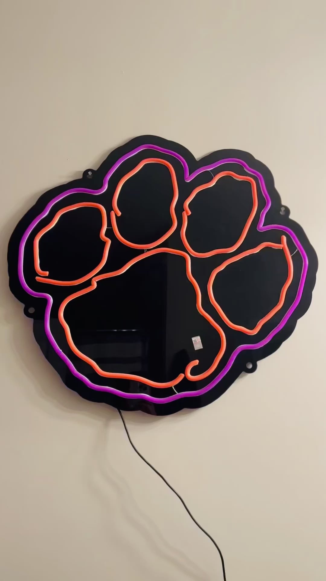 Clemson Paw LED Neon Sign Large [24 x 24] - Officially Licensed